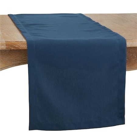 Saro Saro 321.NB1690B 16 x 90 in. Casual Design Everyday Oblong Table Runner; Navy Blue 321.NB1690B